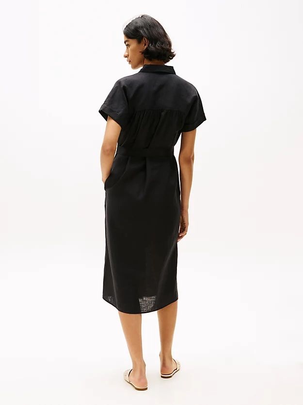 Tommy Hilfiger - Đầm nữ Pure Linen Midi Shirt Dress