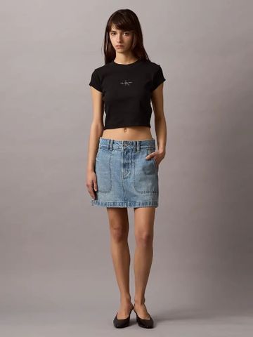 Calvin Klein - Váy jeans CK nữ Denim Utility Skirt Lightweight Blue Washed Jean