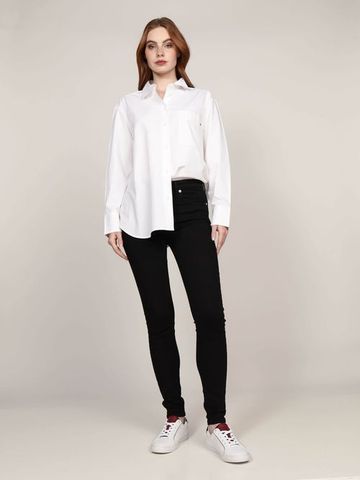 Tommy Hilfiger - Áo sơ mi tay dài nữ Essential Poplin Easy Fit Shirt