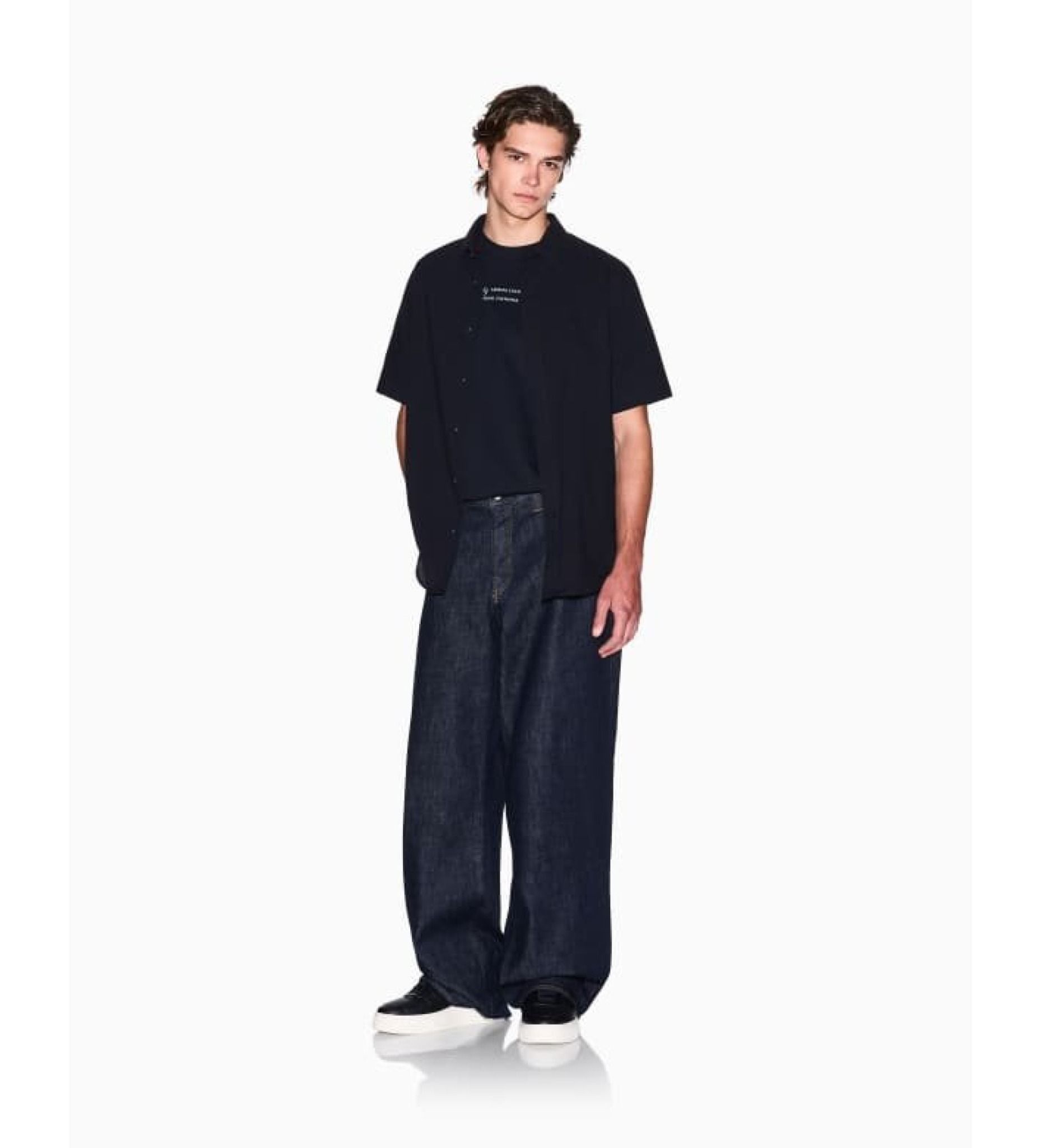Armani Exchange - Áo sơ mi nam Ax Navy dyed yarn shirt