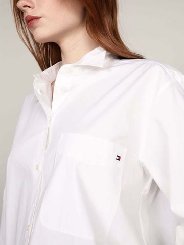 Tommy Hilfiger - Áo sơ mi tay dài nữ Essential Poplin Easy Fit Shirt
