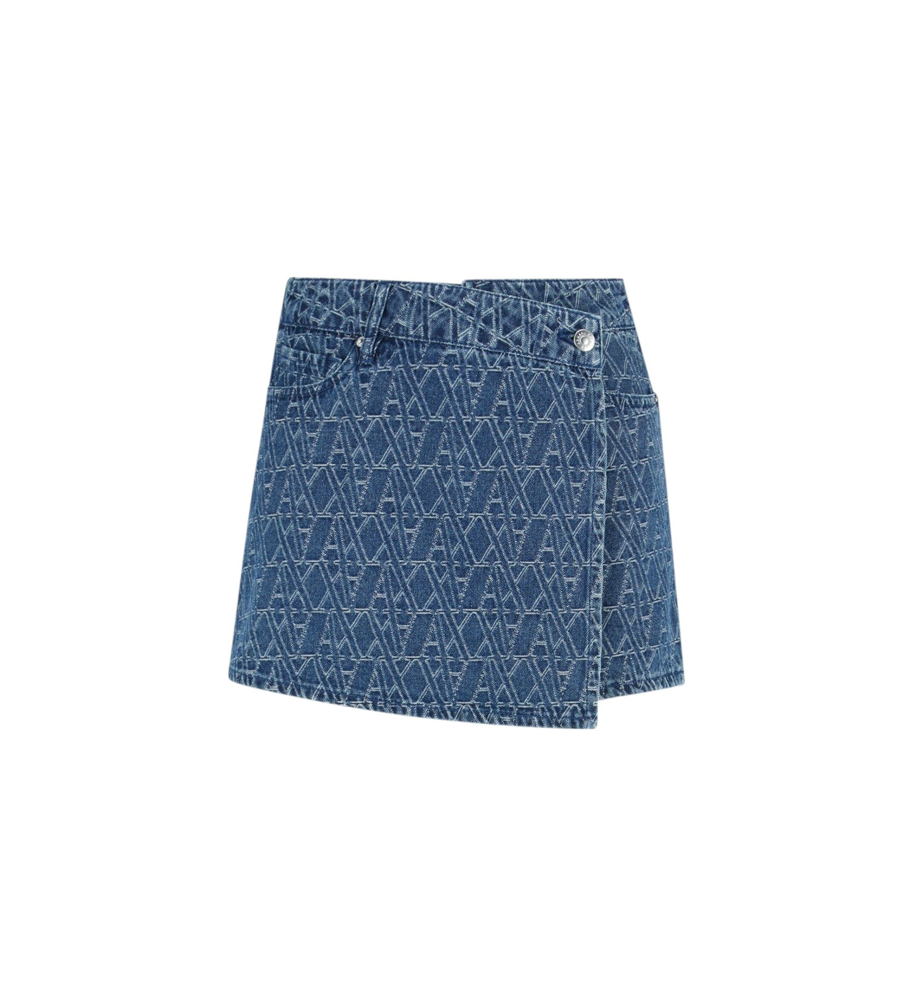 Armani Exchange - Váy ngắn nữ Ax Mini skirt blue monogrammed trousers