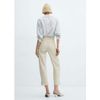 Mango - Quần dài nữ Trousers White Camila