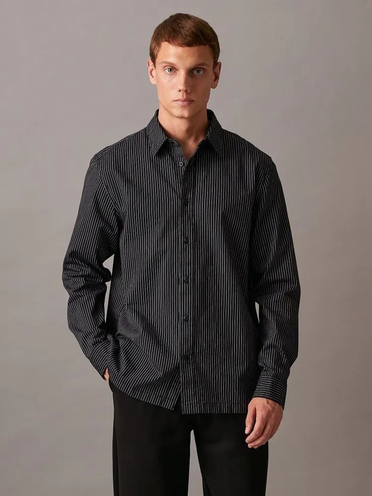Calvin Klein - Áo sơ mi tay dài CK nam Premium Pinstripe Shirt