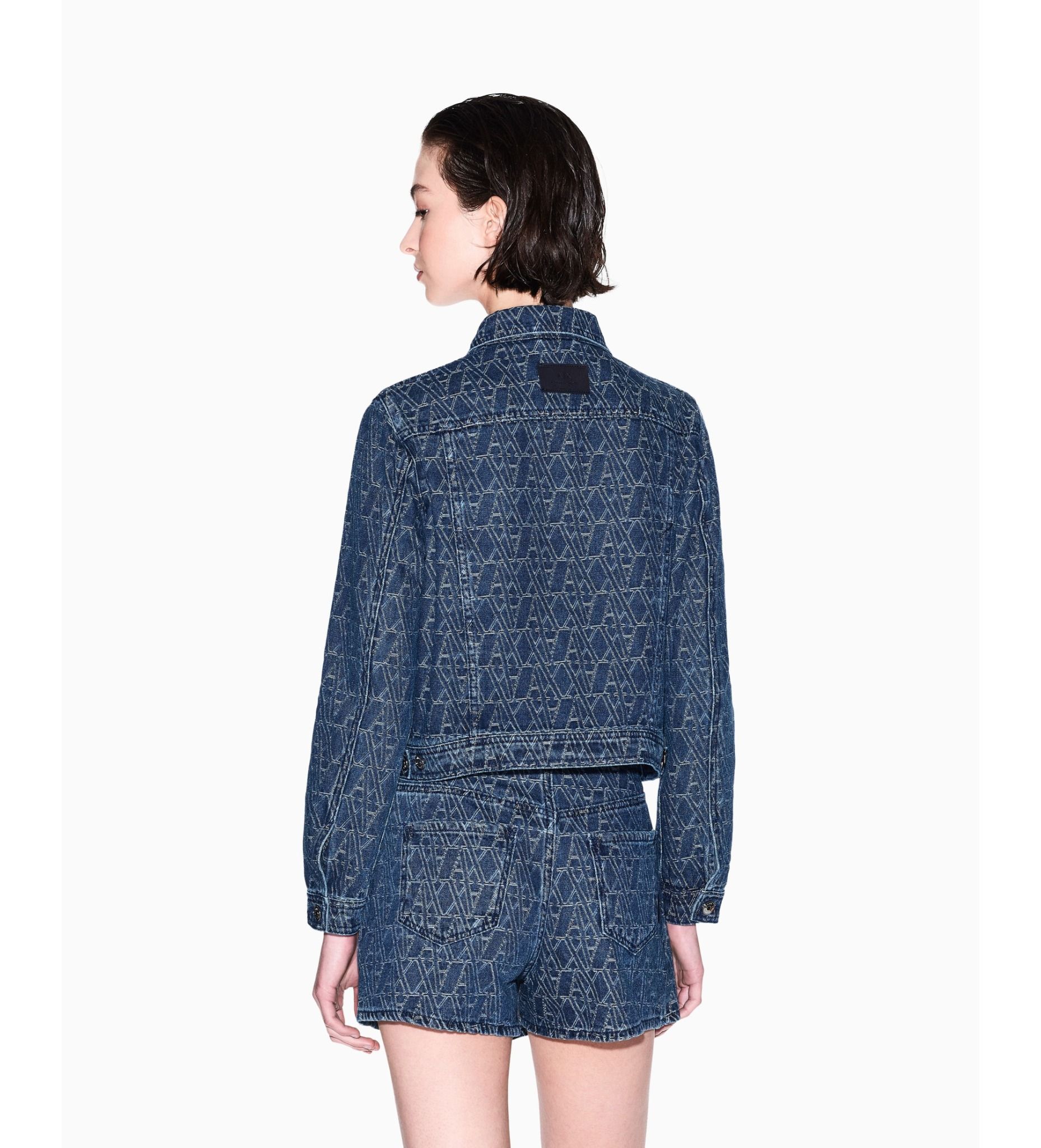 Armani Exchange - Áo khoác jeans nữ Ax Blue denim jacket