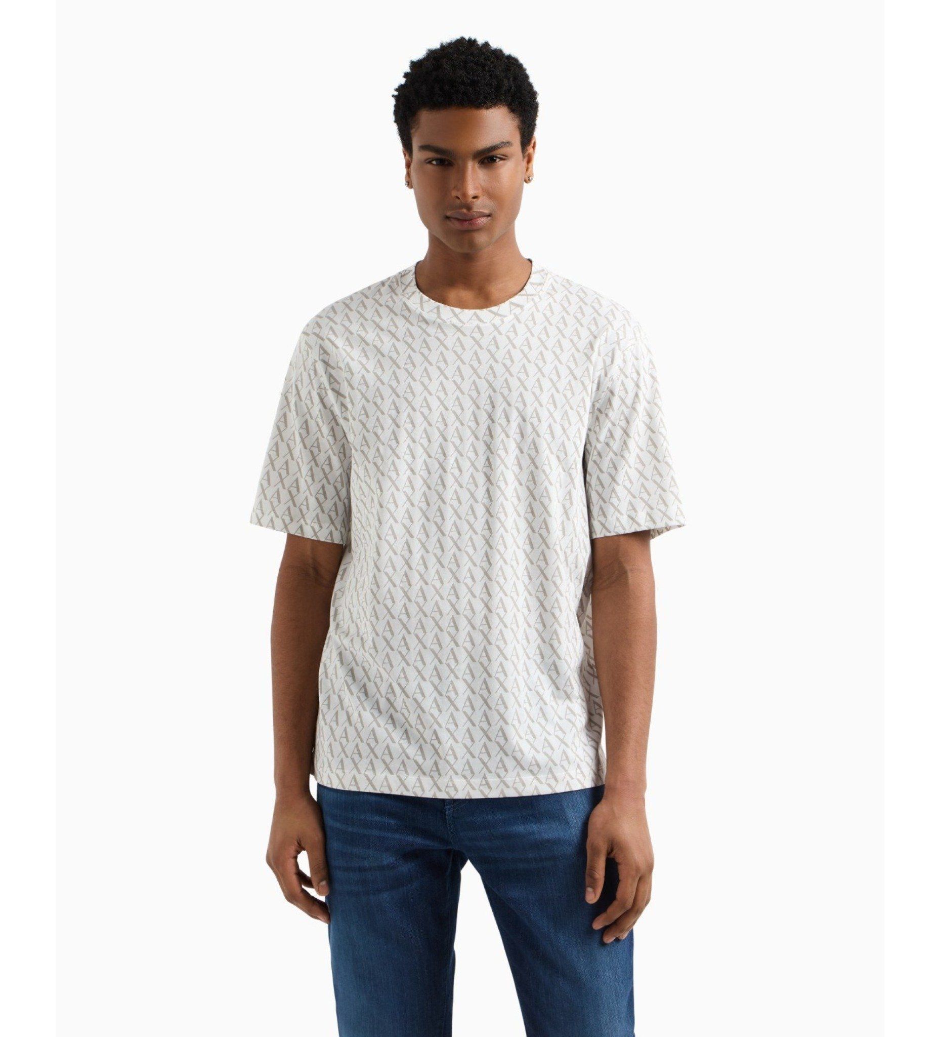Armani Exchange - Áo phông thời trang nam Ax T-shirt Estamp white