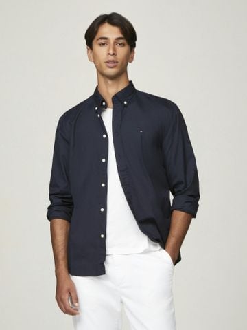 Tommy Hilfiger - Áo sơ mi tay dài nam Core Flex Poplin Solid Rf Shrt