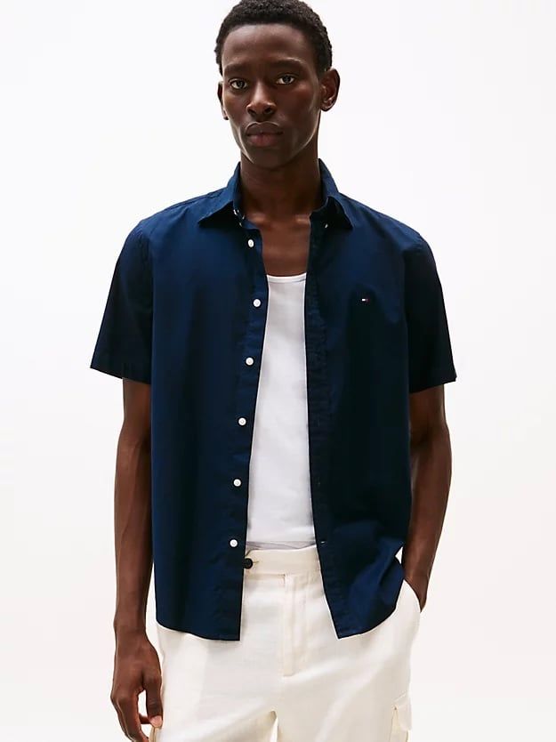 Tommy Hilfiger - Áo sơ mi tay ngắn nam TH Flex Regular Short Sleeve Shirt