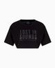 Armani Exchange - Áo thời trang nữ Ax Crop Black T-Shirt