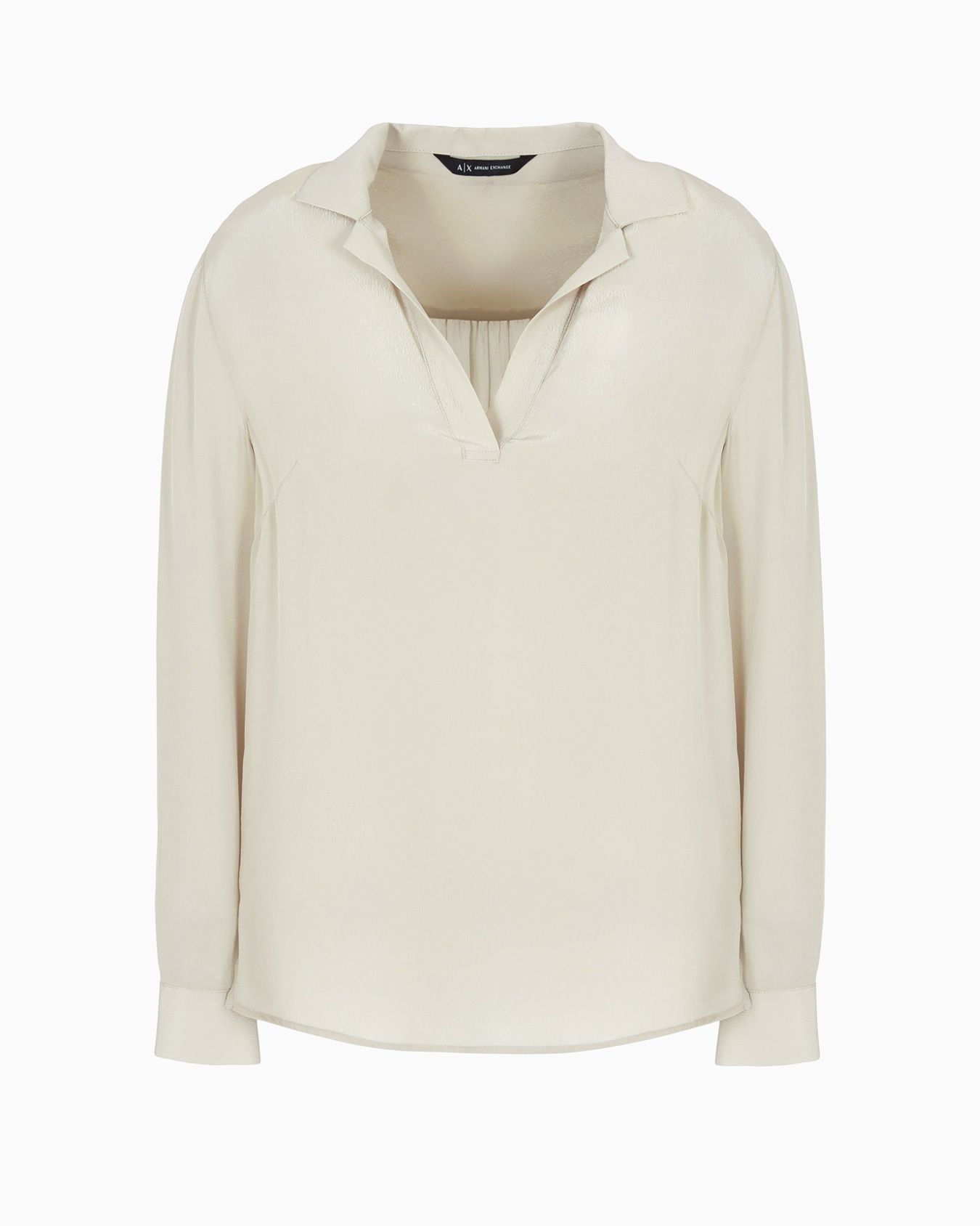 Armani Exchange - Áo blouse dài tay nữ Crepe blouse with pleats on the back