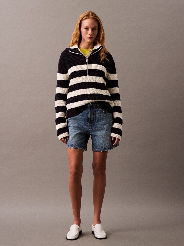 Calvin Klein - Quần jeans ngắn CK nữ Signature 90S Fit Short 6In