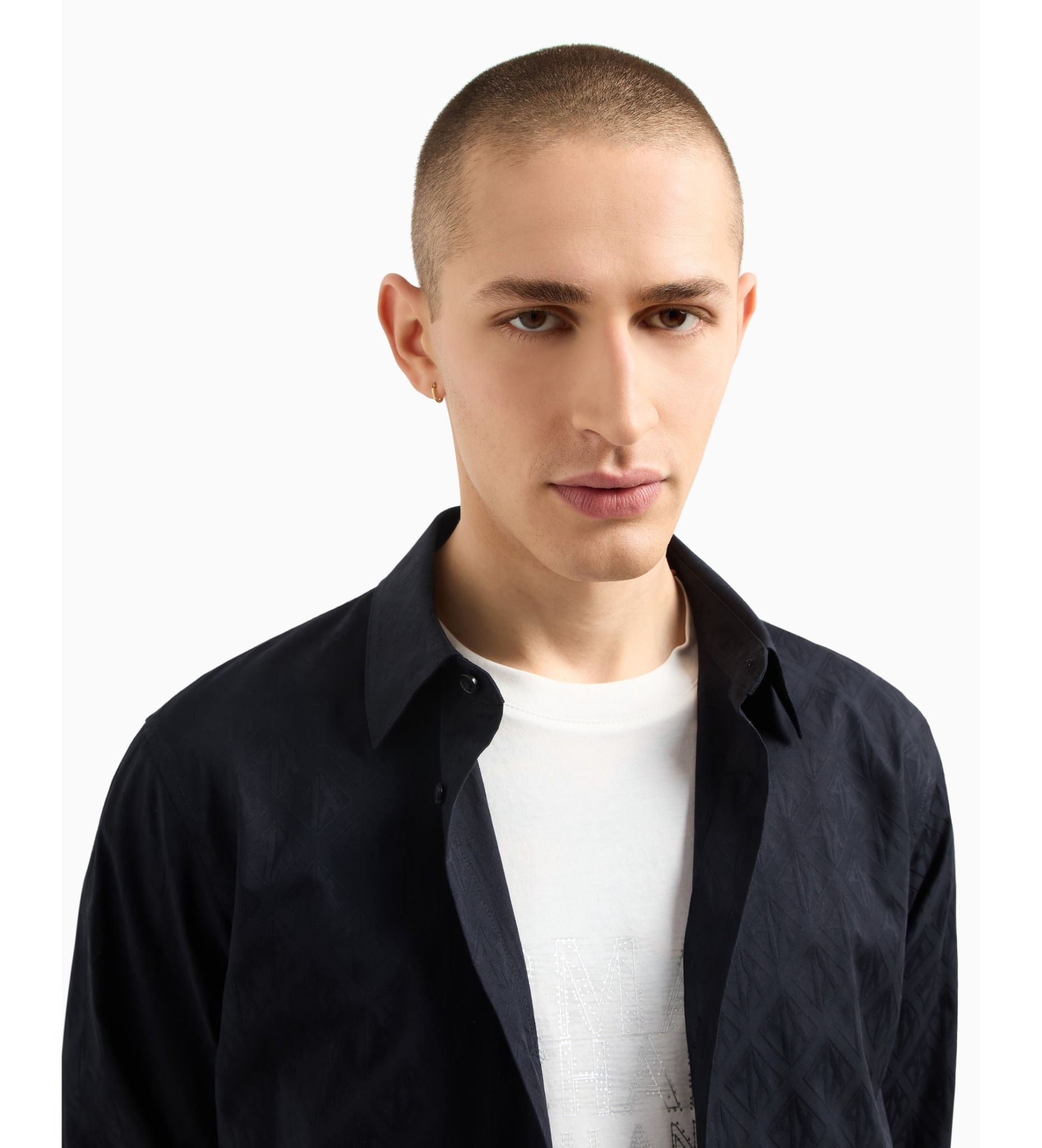 Armani Exchange - Áo sơ mi tay dài nam Long sleeve navy Shirt