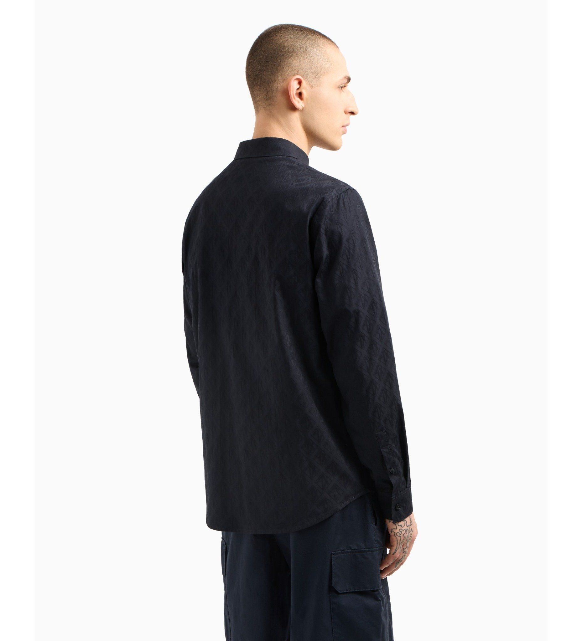 Armani Exchange - Áo sơ mi tay dài nam Long sleeve navy Shirt