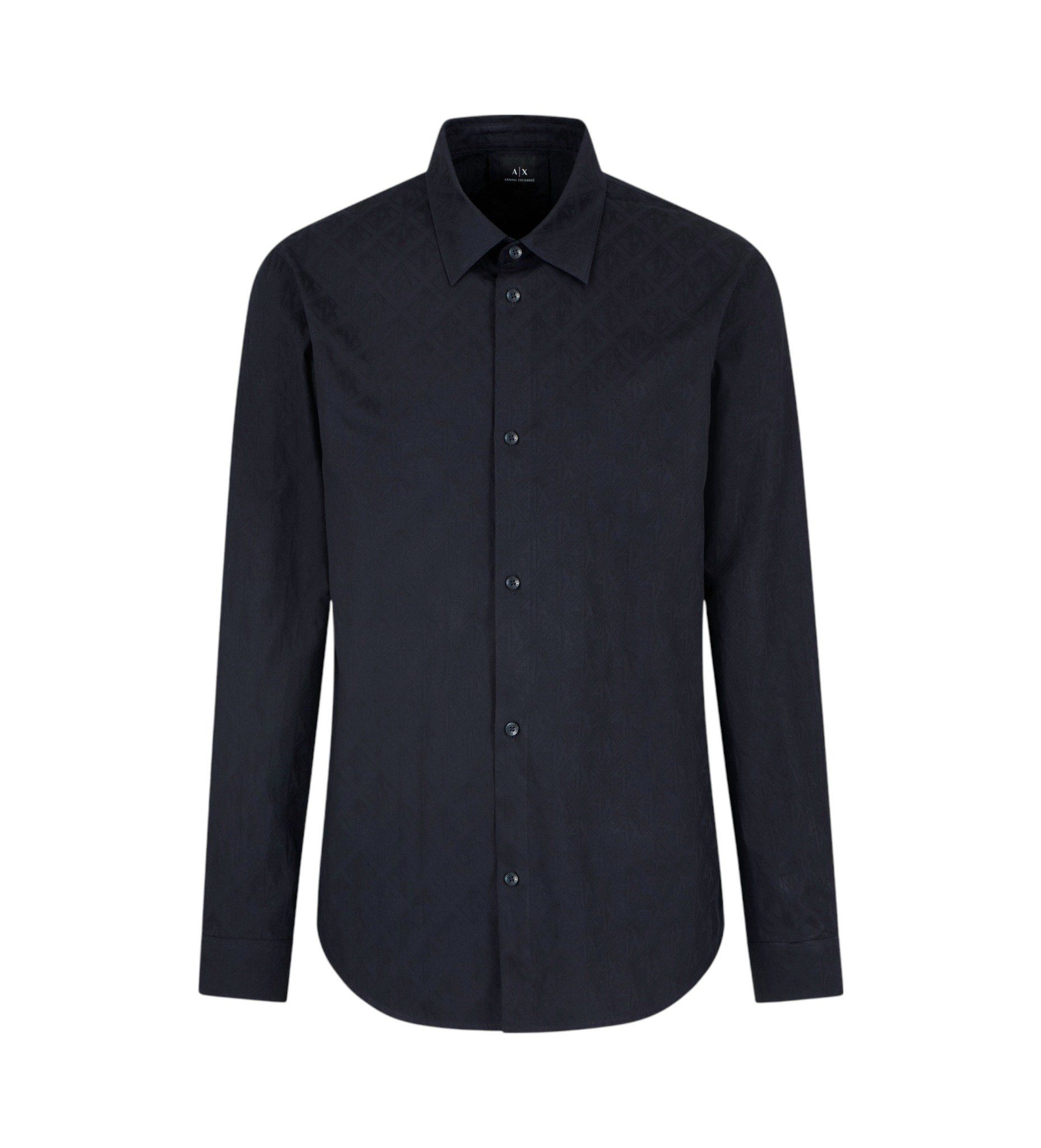Armani Exchange - Áo sơ mi tay dài nam Long sleeve navy Shirt