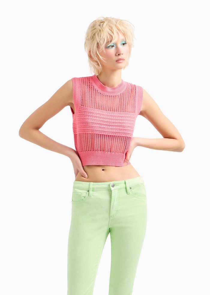 Armani Exchange - Áo thun tay ngắn nữ Women's Knitted Knit Top
