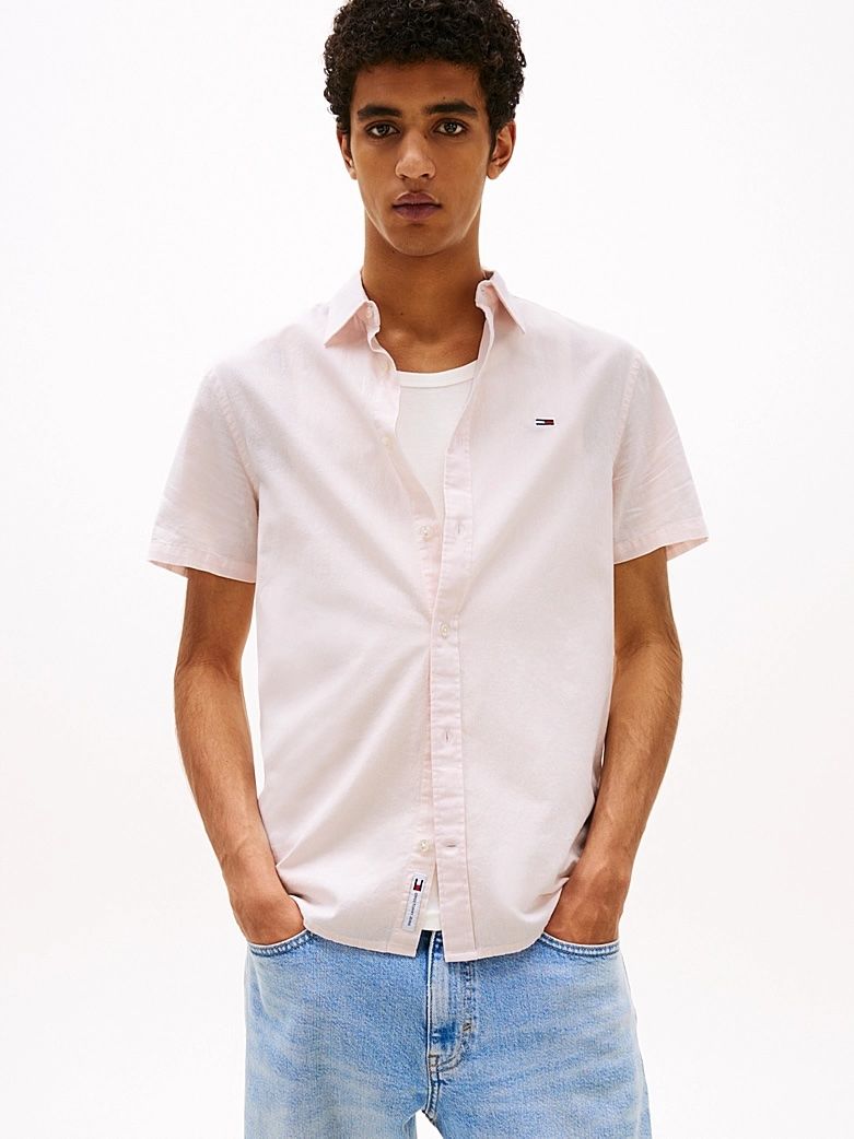 Tommy Hilfiger - Áo sơ mi tay ngắn nam TH Regular Linen Blended Shirt