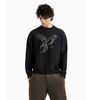 Armani Exchange - Áo nỉ ấm tay dài nam Sweatshirt with eagle embroidery in organic cotton ASV black