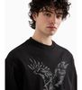 Armani Exchange - Áo nỉ ấm tay dài nam Sweatshirt with eagle embroidery in organic cotton ASV black