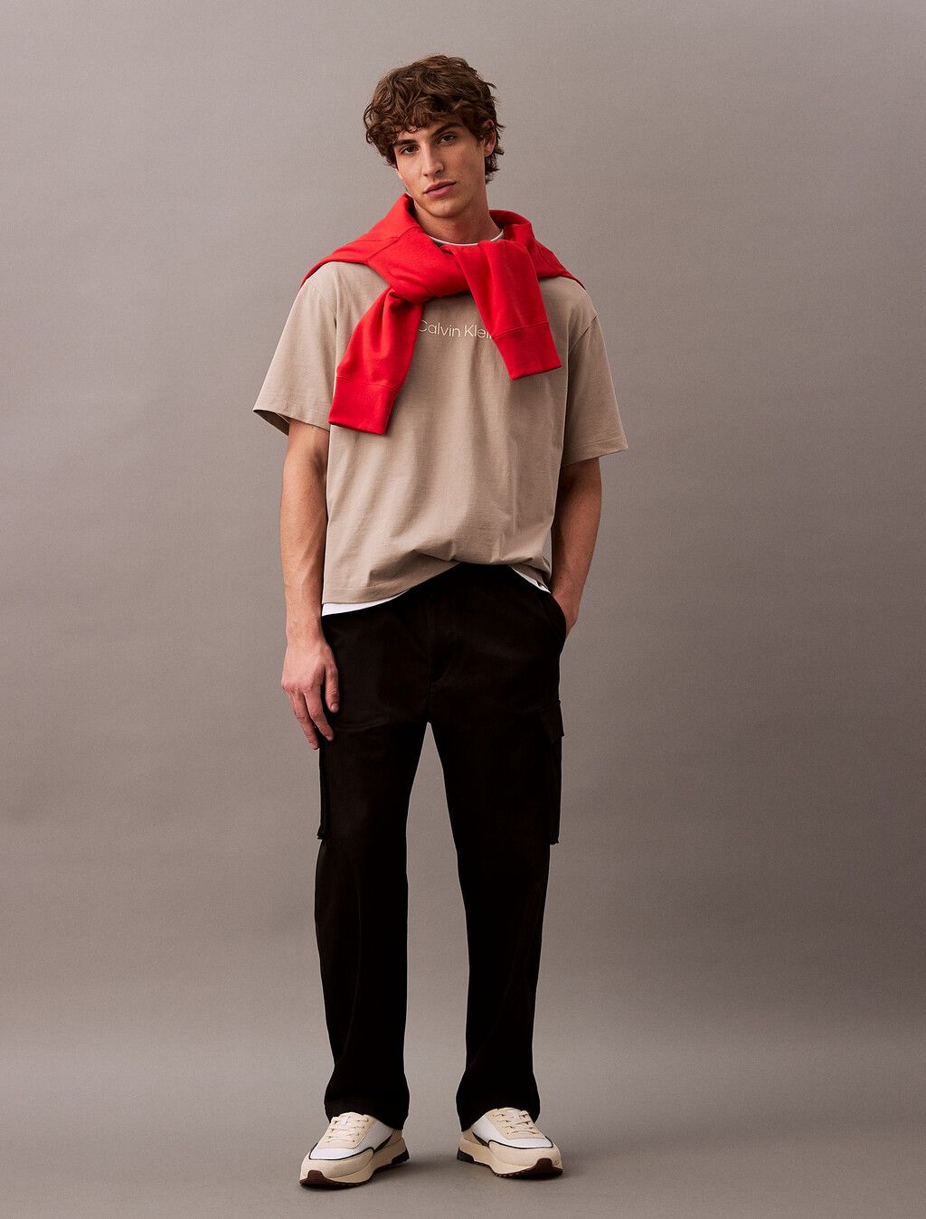 Calvin Klein - Áo thun thời trang nam CK Calvin Logo Crew Neck Tee