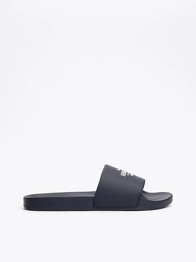 Tommy Hilfiger - Dép quai ngang nam Logo Embroidery Pool Slides