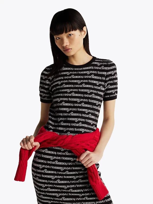 Tommy Hilfiger - Đầm len nữ Print Mini Jumper Dress