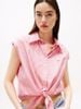 Tommy Hilfiger - Áo thời trang tay ngắn nữ TH Poplin Front Knot Shirt