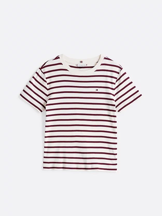 Tommy Hilfiger - Áo thun tay ngắn nữ Flag Embroidery Slim T-Shirt