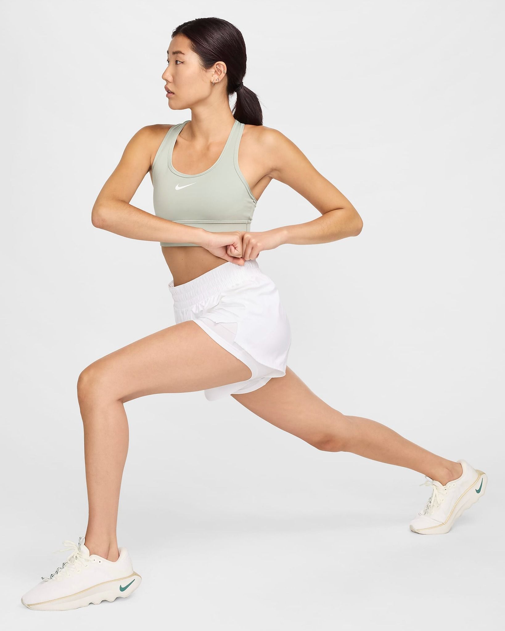 Nike - Áo ngực thể thao Nữ Swoosh Medium Support Women's Padded Longline Sports Bra