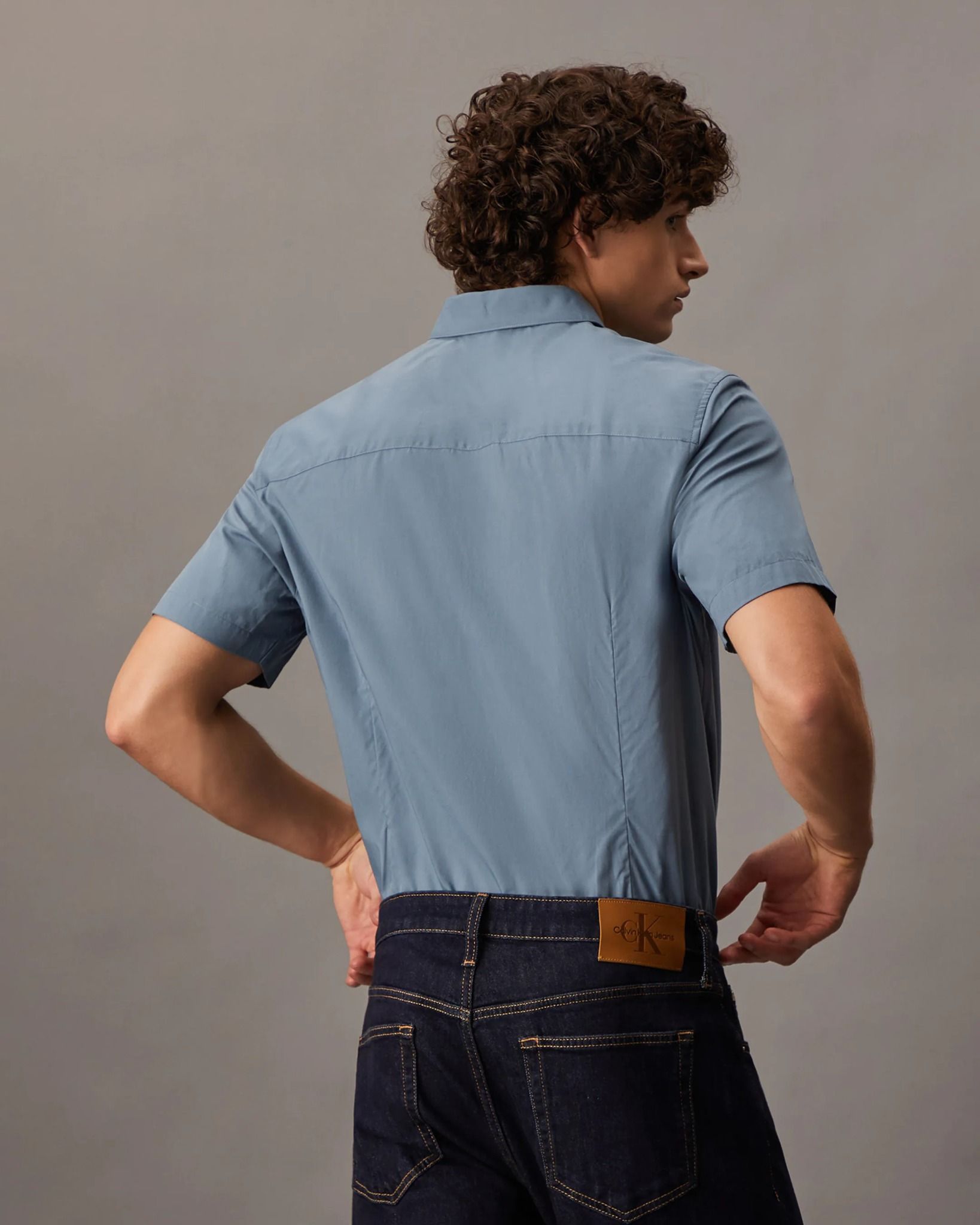 Calvin Klein - Áo sơ mi tay ngắn CK nam Essentials Monogram Slim Shirt