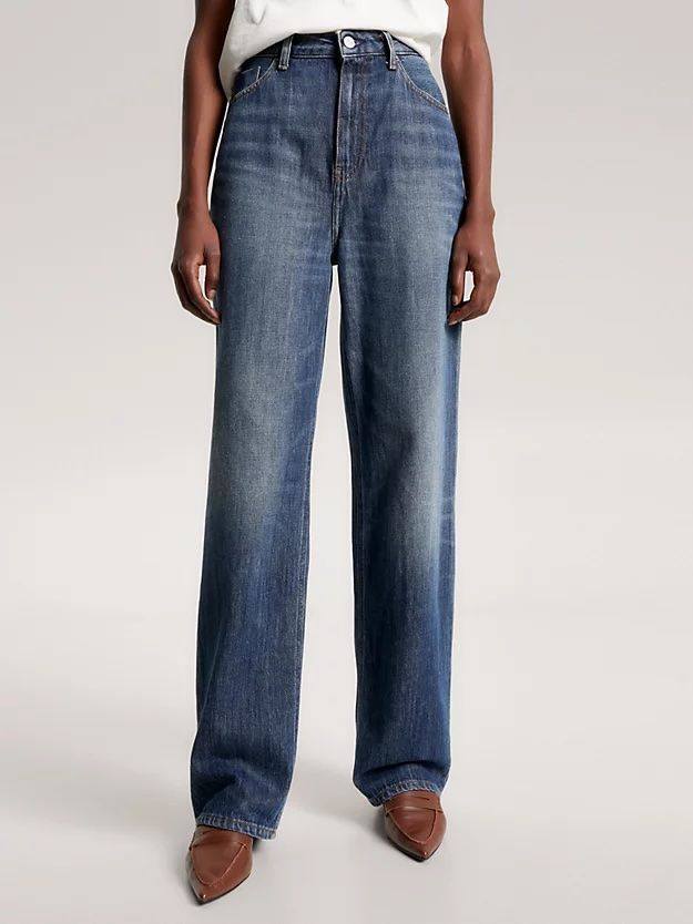 Tommy Hilfiger - Quần jeans dài nữ High Rise Relaxed Straight Jeans