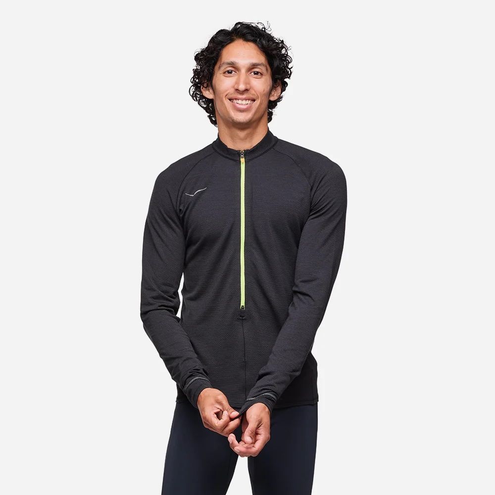Hoka - Áo ôm tay dài thể thao nam Men's Hoka Basezip Long Compression Tee