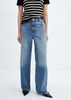 Mango - Quần jeans nữ Loose mid-rise wideleg jeans