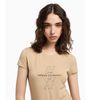 Armani Exchange - Áo thun thời trang nữ Ax Beige short sleeved slim fit t-shirt
