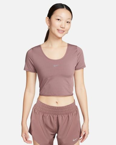 Nike - Áo tay ngắn thể thao Nữ One Classic Women's Dri-FIT Short-Sleeve Cropped Twist Top