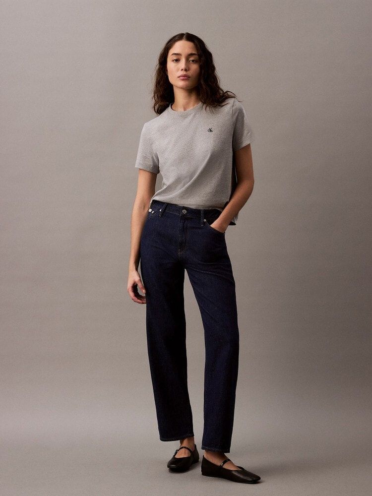 Calvin Klein - Quần jeans ống đứng CK nữ Premium Linen Relaxed Straight