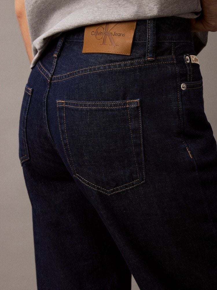 Calvin Klein - Quần jeans ống đứng CK nữ Premium Linen Relaxed Straight