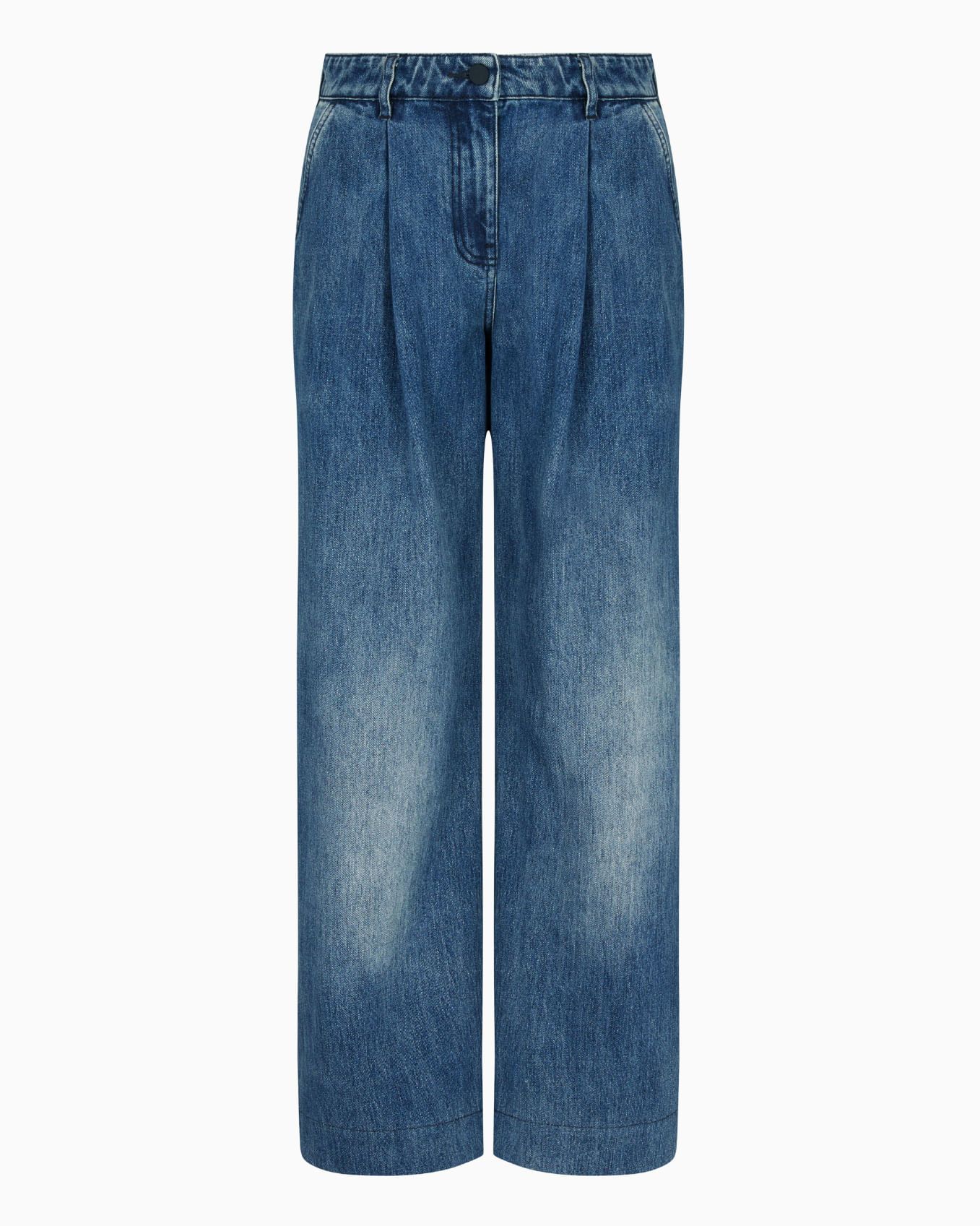 Armani Exchange - Quần jeans ống rộng nữ Ax Premium Trousers