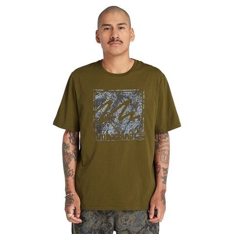 Timberland - Áo phông Nam Nữ Logo Tee Dark Olive