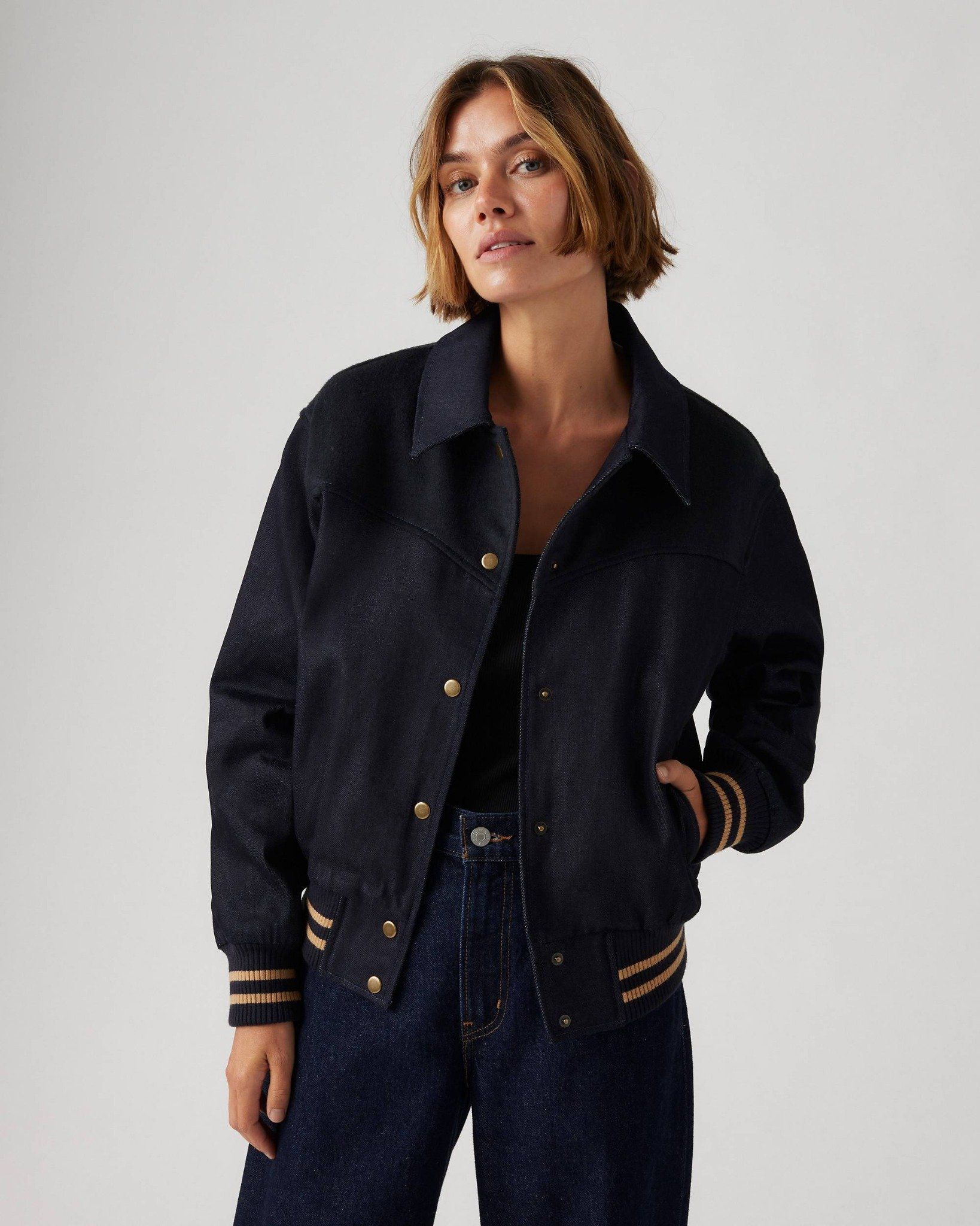 Levi's - Áo khoác jeans nữ Lennox Varsity Jacket