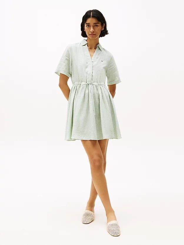 Tommy Hilfiger - Đầm nữ Pure Linen Mini Shirt Dress