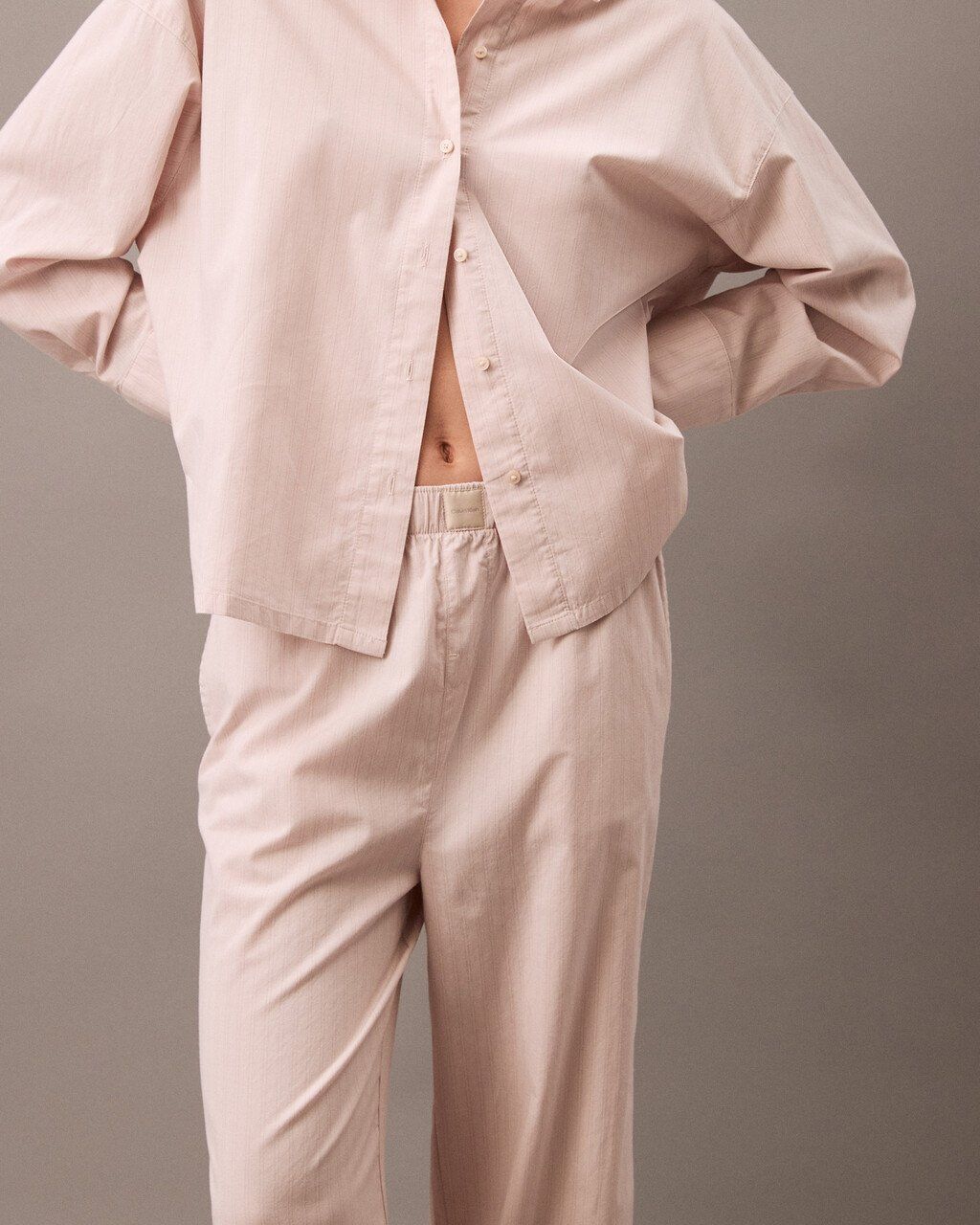 Calvin Klein - Áo ngủ CK nữ Cotton Poplin Shirt.