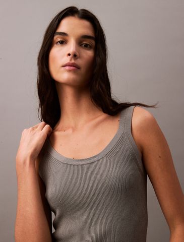 Calvin Klein - Áo ba lỗ dệt kim CK nữ Viscose Ribs Tank