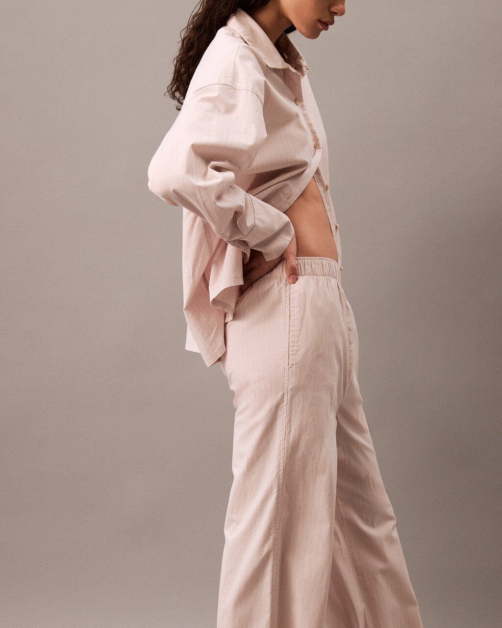 Calvin Klein - Áo ngủ CK nữ Cotton Poplin Shirt.