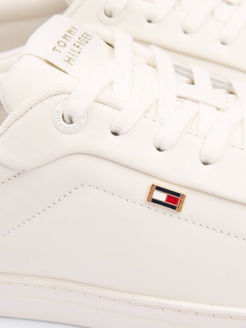 Tommy Hilfiger - Giày nữ Leather Flag Court Trainers