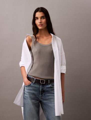 Calvin Klein - Áo ba lỗ dệt kim CK nữ Viscose Ribs Tank