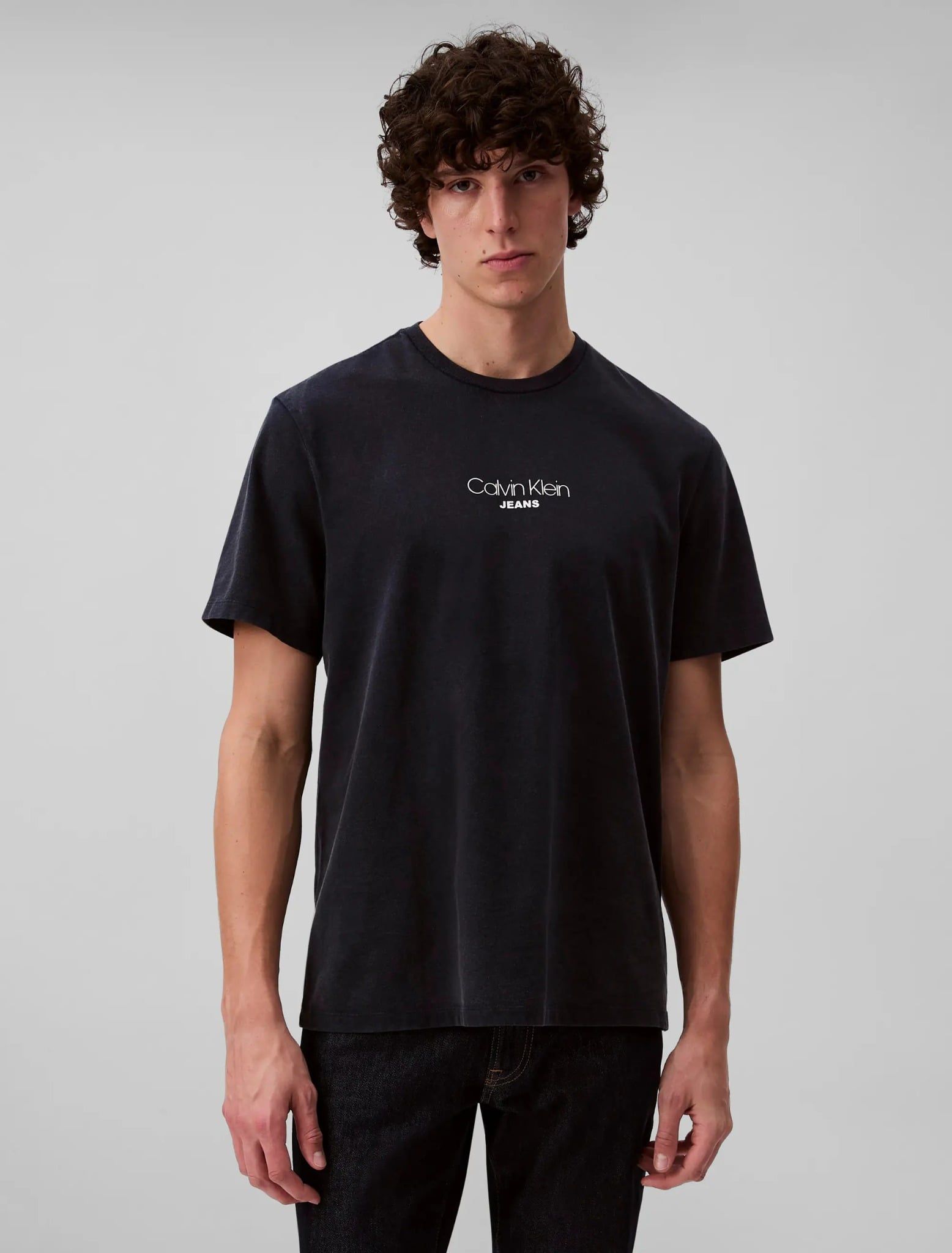 Calvin Klein - Áo thun thời trang CK nam Ss 20S Acid Wash Graphic Crewn