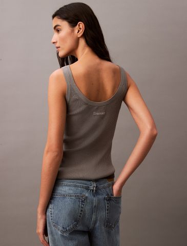 Calvin Klein - Áo ba lỗ dệt kim CK nữ Viscose Ribs Tank