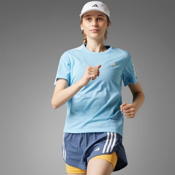 adidas - Áo tay ngắn chạy bộ Nữ Own The Run 3-Stripes Tee T-Shirt