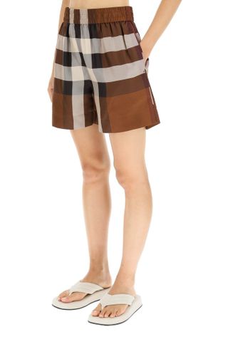 Burberry - Quần ngắn nữ Burberry exploded check silk shorts