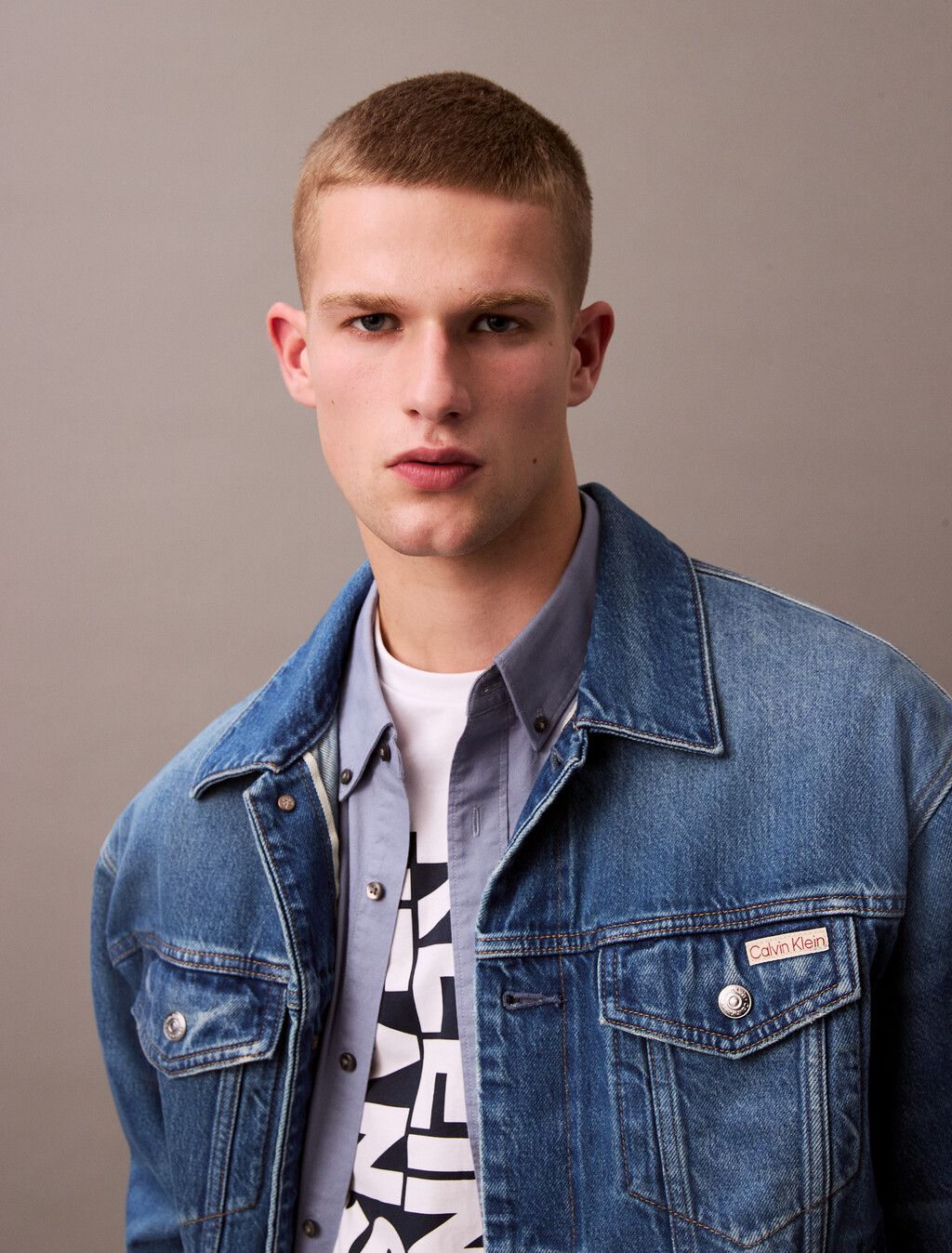 Calvin Klein - Áo khoác jeans nam CK 90s Washed Emerald Trucker